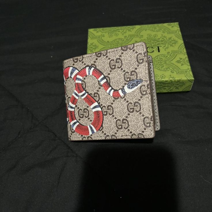 Gucc_i Red Snake Wallet