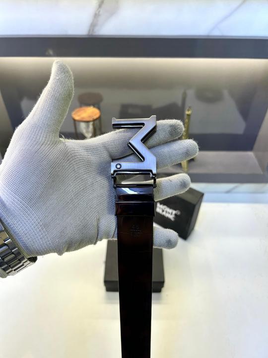 Mont_Blanc Grey Reversible Belt Fa 663