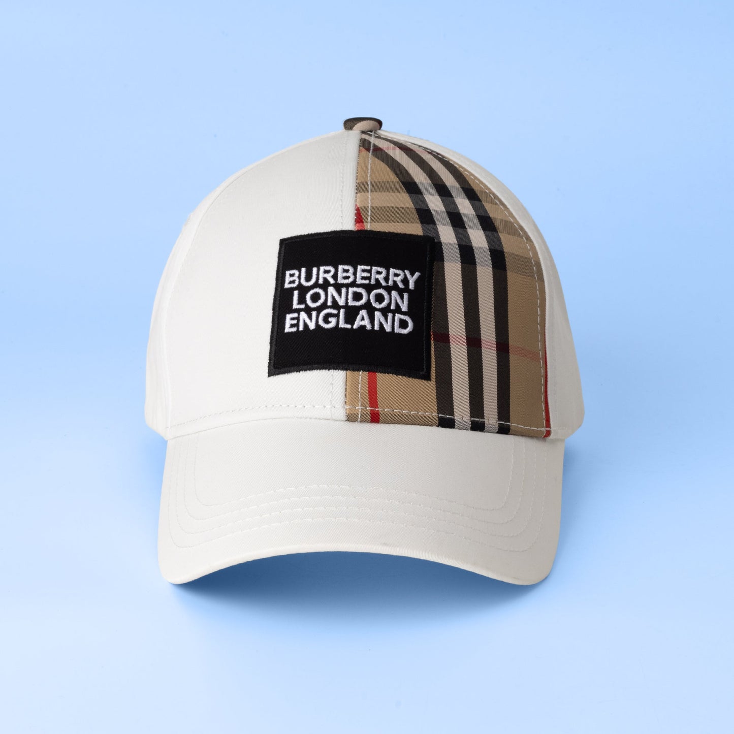 Ivory Check Luxe Cap