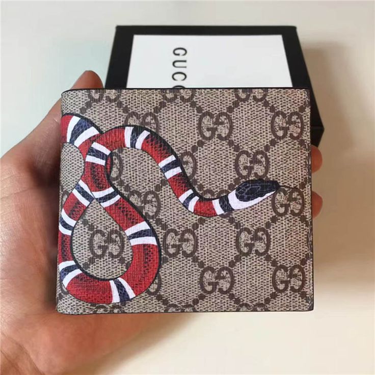 Gucc_i Red Snake Wallet