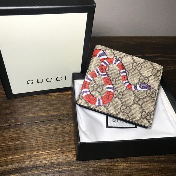 Gucc_i Red Snake Wallet
