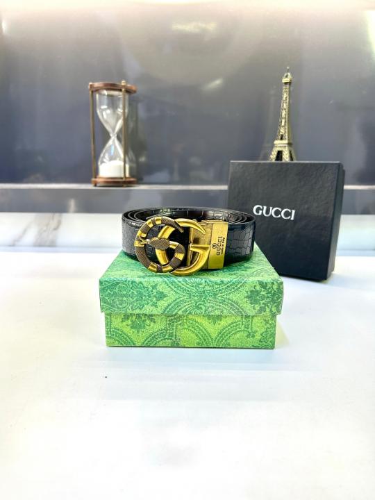 Gucc_i Golden Black Reversible Belt Fa 651