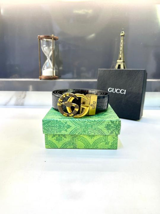 Gucc_i Golden Black Reversible Belt Fa 651