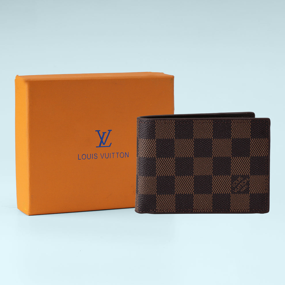 Brown Checkered Premium Wallet