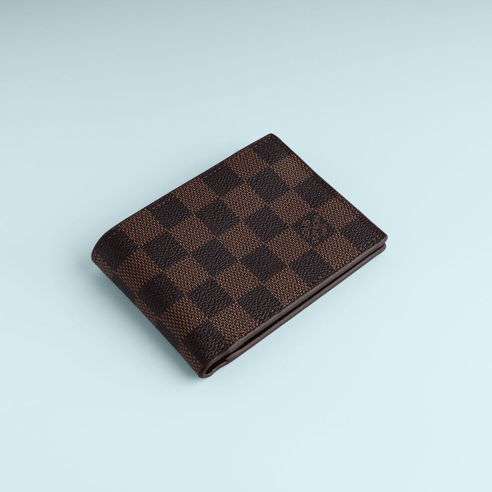 Brown Checkered Premium Wallet